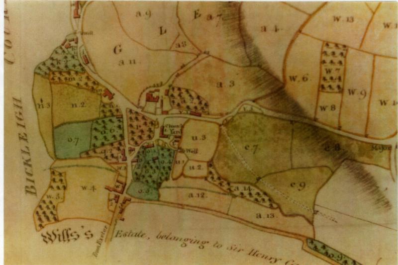 1808 Map of Bickleigh (Source: Carew Map Book)